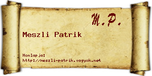 Meszli Patrik névjegykártya